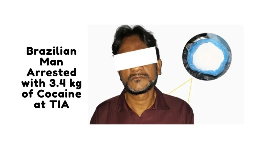 Man Arrested with 3.4 kg of Cocaine at TIA