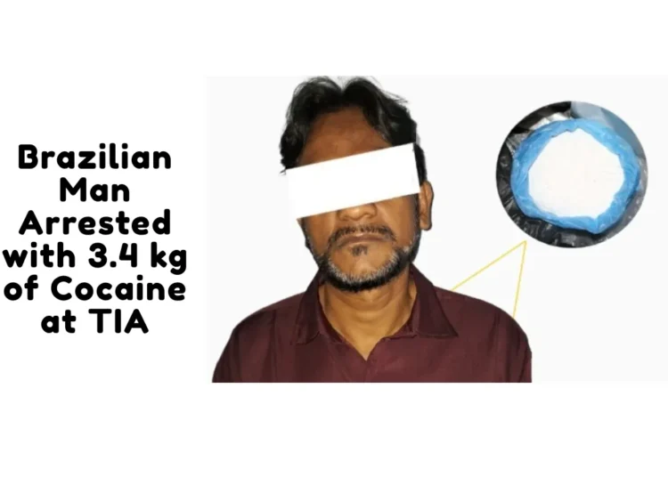 Man Arrested with 3.4 kg of Cocaine at TIA 11 Man Arrested with 3.4 kg of Cocaine at TIA
